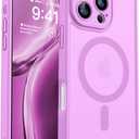 CANSHN Magnetic Compatible with iPhone 16 Pro Max Case, Upgraded [Full Camera Protection] [Compatible with Magsafe] [Translucent Matte] Shockproof Protective Phone Cover 6.9 Inch - Pinkish Purple