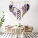 Amestrina Boho Tapestry for Bedroom, Boho Wall Decor for Bedroom, Large Wall Art for Living Room, Macrame Wall HangingWall Tapestry for Living Room (Purple)