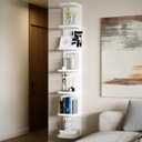 7 Tier Wall Shelf Unit White Floating Shelves for Wall, Decorative Lack Shelf for Storage Curved Edges, Tall Vertical Display Shelf for Bedroom, Vanity, Living Room, Book Shelves