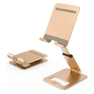 Minthouz Phone Stand, Extendable & Foldable Mobile Phone Stand, Angle/Height Adjustable Phone Holder Compatible with iPhone 17 16 15 14 Pro Max and More 4.7"7.9" PhonesGold (Gold)