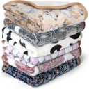 YedsIntu 6 Pcs Washable Guinea Pig Blankets Absorbent Small Animal Fleece Bedding Cage Liners Reusable Pet Pee Pad Sleep Mat Pad Cover for Hamster Ferret Rabbit Chinchilla Hedgehog (24" x 47") (Black)