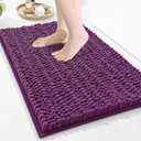 Arotive Luxury Bathroom Rugs 30x17, Extra Soft Thick Absorbent Shaggy Chenille Bath Rugs, Non-Slip Machine Wash Dry, Bath Mats for Bathroom Floor, Tub and Shower, Home Decor Accessories, Purple