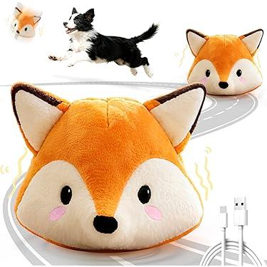 VYsTN Interactive Fox Puppy Toy for Anxiety & Boredom Relief  Automatic SelfMoving, Bouncing & Vibrating with Sound for Mental Stimulation | Rechargeable & ChewResistant for All Breed Sizes