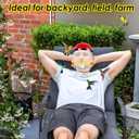 Hummingbird Feeder Helmet | Hands-Free Bird Feeder for Adults | 3 Feeding Ports Design | Adjustable Headband 18"-24" | Lightweight PVC, Weather Resistant (Yellow)