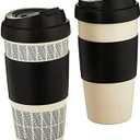 Copco 5237160 Reusable, Insulated Double Wall Travel Mugs 16-ounce White/Black , 2 Count ( Pack of 1)
