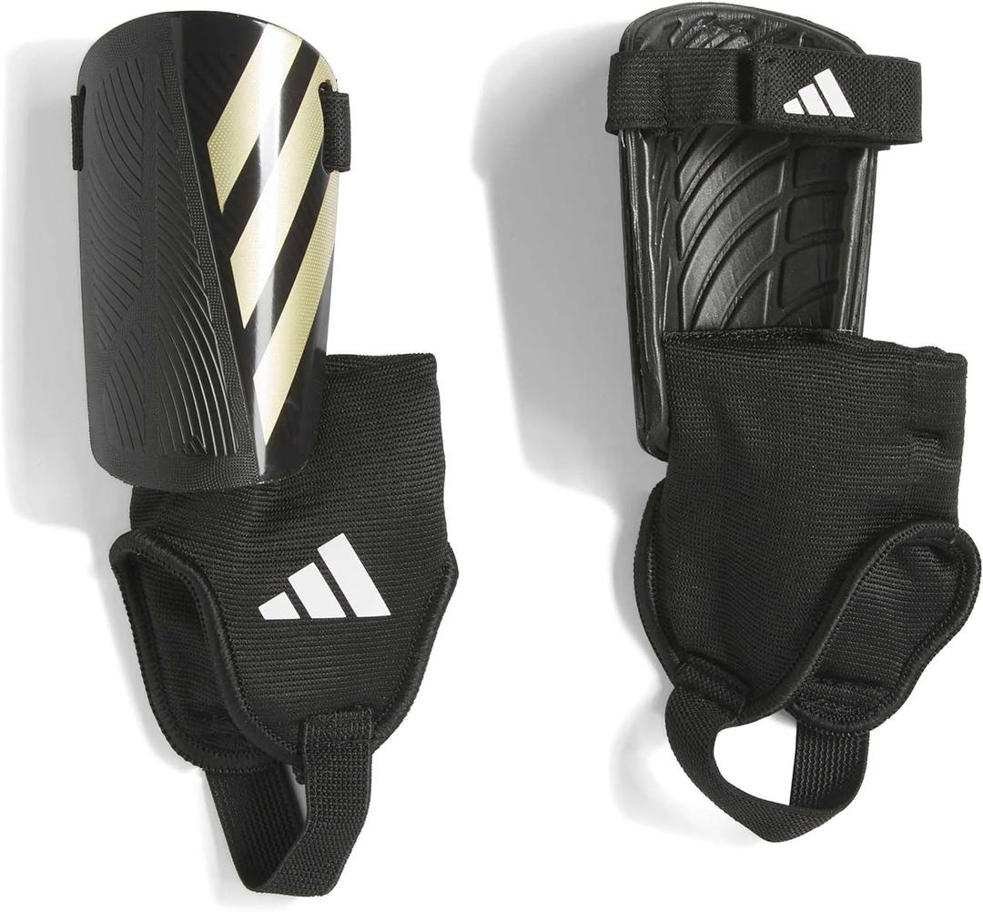 adidas Kids' Tiro Match Soccer Shin Guards (Large, Black/Gold Metallic/White)