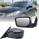 Left Driver Side Mirror Compatible with Honda Accord 2008 2009 2010 2011 2012 Power Manual Folding Non-Heated Door View Mirrors 3 Pins. ONE PACK