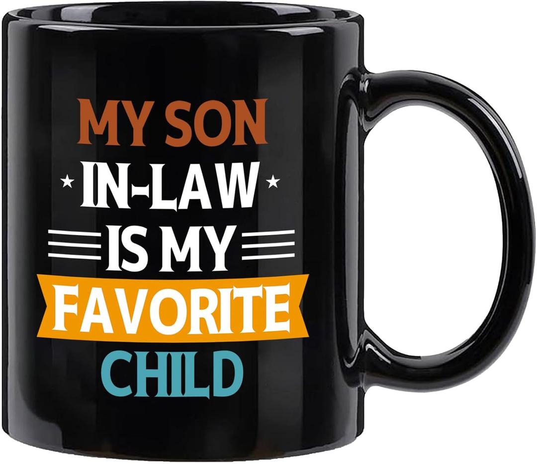 Gifts for Son in Law, Son in Law Christmas, Fathers Day, Birthday Gift, Coffee Mug from Mother-in-Law or Father-in-Law, 11 Oz-Black