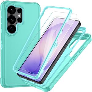SunStory Compatible with Samsung Galaxy S26 Ultra Case with HD Screen Protector,3-Layer Heavy Duty Full-Body Cover,3 in 1 Hybrid Protective Case for Galaxy S26 Ultra 6.9", Mint