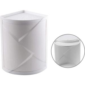 Multifunction Bathroom Kitchen Corner Locker Cosmetic Storage Rack Cabinet Storage Shelf Rotating Triangle Shelf (Single Layer)