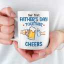 Pawfect House Christmas Mugs For New Dad, Christmas Birthday Gift For Men, Papa, First Time Dad Gifts, Our First Father's Day Togther Cheers, 11 Oz Funny Coffee Mug For New Daddy, Papa To Be Gift (MG-TV0587)