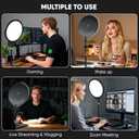 10W 12" Ring Light with Desk Stand & Phone Holder, Dimmable 360 Rotatable LED Full Screen Computer Lamp for Zoom Meetings, Streaming, Gaming, TikTok,YouTube,Videos with Night Light Mode
