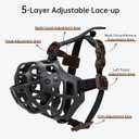 Dog Muzzle: Basket Silicone Dog Muzzles - Prevent Biting, Chewing and Scavenging - Allow Drinking - Adjustable muzzles Medium Large Sized Dogs - Soft, Lightweight, Breathable (L, Black)