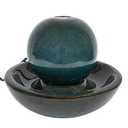 Sunnydaze Tabletop Water Fountain with Ceramic Orb - Relaxing Indoor Fountain for Meditation - for Office, Bedroom, or Living Room