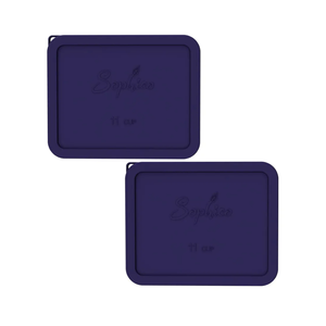 Sophico 11 Cup Rectangle Silicone Storage Cover Lids Replacement for Pyrex 7212-PC Glass Bowls, Container not Included (NAVY BLUE- 2PACK)