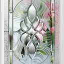 Entry Door Glass Insert White Exterior Front Door Window Inserts Replacement Kit for Home Improvement (22 x 36,Nickel Caming)