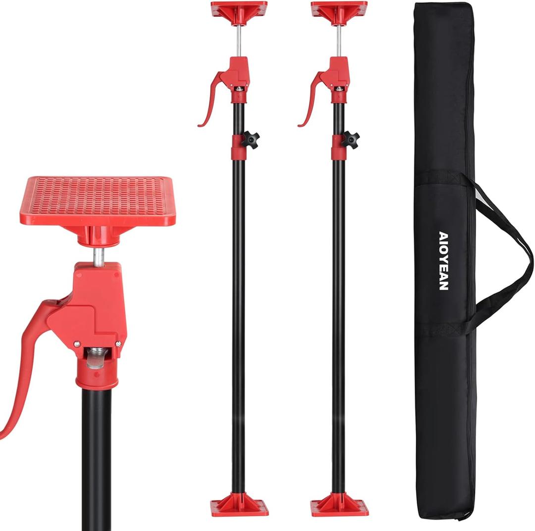Cabinet Jack Support Pole, 45-114 in Adjustable Third Hand Tool, Steel Telescopic Quick Support Rod with 78lbs Capacity for Cabinets Jack, Drywall Lift & Cargo Bars, 2Pack