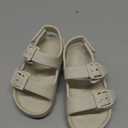 ChayChax Toddler Boys Girls Double Buckle Sandals Children's Adjustable Back Strap Water Sandal White Size 6
