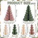 6 Pcs Paper Christmas Tree, Beige, Sage Green and Dusty Pink Tabletop Christmas Decorations with Magnetic Closure, 12" & 6" Foldable Reusable Holiday Trees for Mantel, Table Centerpiece
