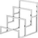 uxcell Clutch Purse Display Stand 3 Layer Wallet Display Rack Metal Clutch Holder Riser for Home Retail Store Supplies - Silver