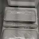 MyGift 10 Inch Modern Unglazed White Ceramic Indoor Plant Pot with Drainage Hole, Rectangular Succulent Planter Window Box with Removable Saucer, 2 Pack