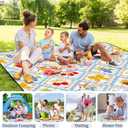Extra Large Picnic Blanket Waterproof,80"x 80"Foldable Machine Washable Beach Blanket,Outdoor Blanket for 6-8 Adults,Suitable for Indoor Crawling,Park Beach,Camping,Hiking,Family Travel(Fruit)