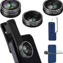 Phone Camera Lens, 198 Fisheye Lens + 120 Super Wide-Angle Lens + 20x Macro Lenses Camera Photography Accessories kit Gadgets for iPhone Samsung Android Smartphone