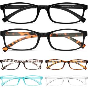 Gaoye Reading Glasses Men/Women, Eyeglasses, Blue Light Readers for Men/Women, Eye Glasses (Black, Leopard, Blue & Clear Mix)