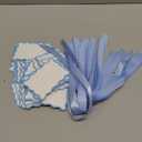 200 Pcs Scallop Name Place Cards for Table Setting DIY Wedding Placecards with Ribbon Include 100 Name Table Cards and 100 Ribbon for Weddings Party Celebrations Supplies(Dusty Blue)