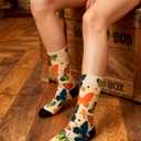 Funny Socks for Women Men,Crazy Crew Novelty Socks Printed Cotton Boot Socks as gift, One Size
