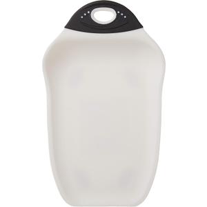 Dexas Chop & Scoop Cutting Board, Small 6.5 by 10.5 inches, White with Black Handle