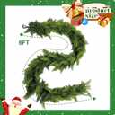 Norfolk Pine Garland, 6FT Green Cedar Realistic for Outdoor Mantle Tabletop Stairs Railing