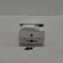 KYODOLED Wood Suggestion Box with Lock, Rustic White Ballot Box Donation and Key Drop Box with Acrylic Sign Holder and 30 Free Suggestion Cards, Wall Mounted or Freestanding, 9H x 6.9W x 8.5L Inch