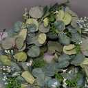 15" Eucalyptus Wreath, Year Round Wreaths for Front Door, Spring Summer Wreath with Green Faux Eucalyptus, All Seasons Evergreen Decor for Inside Farmhouse Festival Celebration Party(3PC)