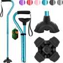 BeneCane Walking Cane Adjustable Cane with Offset Soft Cushioned Handle for Men & Women Lightweight Comfortable Extra Stability Base Mobility Aid for Men Women and Seniors (BLue)