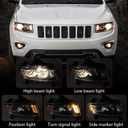 Huray Headlight Assembly for Jeep Grand Cherokee 2014-2016 [Only for Halogen Type] [Chrome Housing] OE Headlamp Replacement Passenger Side