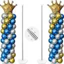 Balloon Column Stand Kit Sets of 2, 7 Feet Height Adjustable Balloon Tower Pillar with Reusable Metal Telescopic Design for Birthday, Wedding, Baby Shower, Graduation Party Decoration