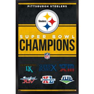 NFL Pittsburgh Steelers - Champions 23 Wall Poster, 34L" x 22.4W", Black Framed Version