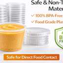 4U'LIFE 5.5 oz Clear Plastic Souffle Cup/Portion Cup With Lids-50 Sets