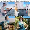2026 AI Portable Fan Rechargeable, 4-Speed 6600RPM Strong Airflow, Personal Waist Fan with up to 25H of Working Time, Hands-Free Hanging Neck Fan, Wearable Belt Fan for Camping, Outdoor, Jobsite