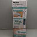 Scrubbing Steam Mop with Rotating Mop Pads, All-in-One Hard Floor Cleaner with LED Headlights, Steam & Spin Control, 6 Soft Scrub Pads, Swivel Steering, FS07 (White)