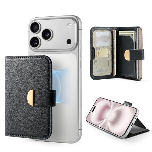 ESR Aura Clutch for MagSafe Wallet for Women, 5 Card Holder, RFID Blocking, MagSafe Sticker Included, Magnetic Wallet for iPhone 17e/17/16/15/14/13/12 Series (Not mini), Select Samsung Devices, Black