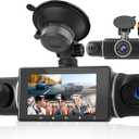 4 Channel Dash Cam, 360 Dash Camera FHD 1080Px4 Front and Rear Inside Left Right - Loop Recording G-Sensor Night Vision Parking Surveillance Backup Assist with Free 64GB Card