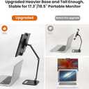 for iPad Tablet Stand Holder for Desk 4.7-12.9 Inch,Portable Monitor Stand Holder for 6-17.3,18.5 Inch,Desk Mount Arm for Kindle,Portable Screen with Heavier Base and Higher Arms