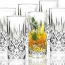 13.5 Oz Unbreakable Tritan Drinking Glasses Shatterproof Acrylic Glasses Drinkware BPA Free Hard Plastic Cups Reusable Kitchen Water Glasses Drinking Set of 6 (Clear)