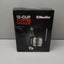 Mueller 12-Cup Drip Coffee Maker - Borosilicate Carafe, Auto-Off, Reusable Filter, Anti-Drip, Keep-Warm Function, Clear Water Level Window Coffee Machine, Kitchen Essentials & Accessories (Black)