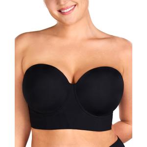 HSIA Strapless Bras for Women, Longline Corset for Large Bust Plus Size Supportive Bustier Minimizer Convertible Bandeau, 40D