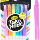 Crayola Take Note Erasable Highlighters (6ct), Assorted No Bleed Highlighters, Chisel Tip Marker Set, For Organizing & Coloring, Gifts