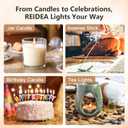 2 x REIDEA USB Candle Lighter, Windproof Flameless Electronic Rechargeable with Safety Protector Button for Home Candle Outdoor Activities (White)