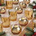 12PCS Assorted Gold Votive Candle Holders,Tealight Candle Holders for Table Centerpieces,Home,Bridal Shower,Birthday,Christmas,Thanksgiving Party Table Decor (12, Gold)